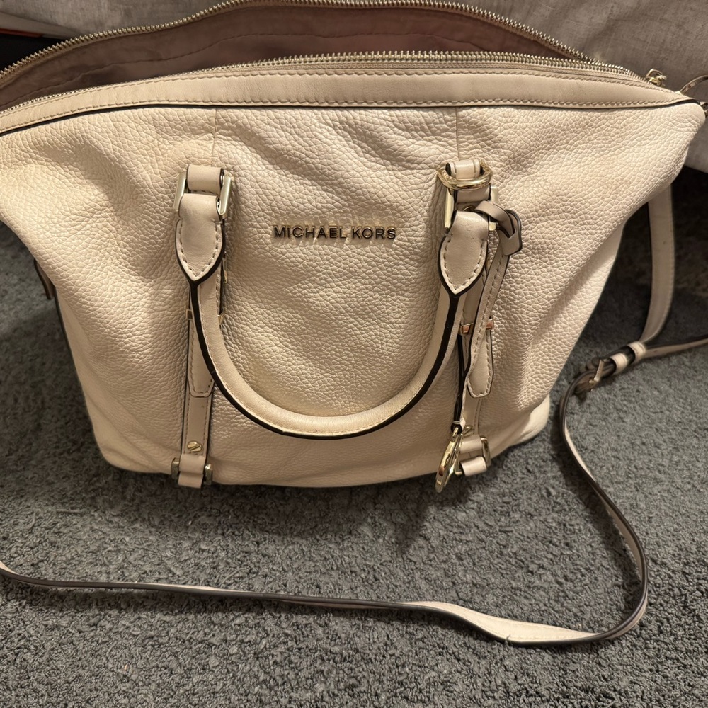 Michael Kors Off-White Leather Satchel